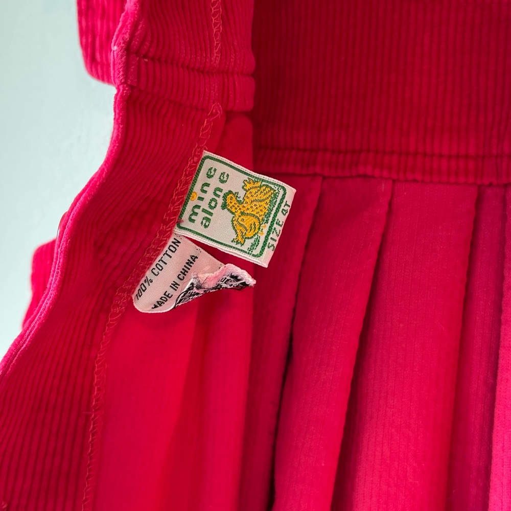 Mine Alone Raspberry Corduroy Pleated Pinafore Dress Size 4T - Picture 11 of 16